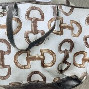 Vintage Gucci Horse Bit Canvas Tote